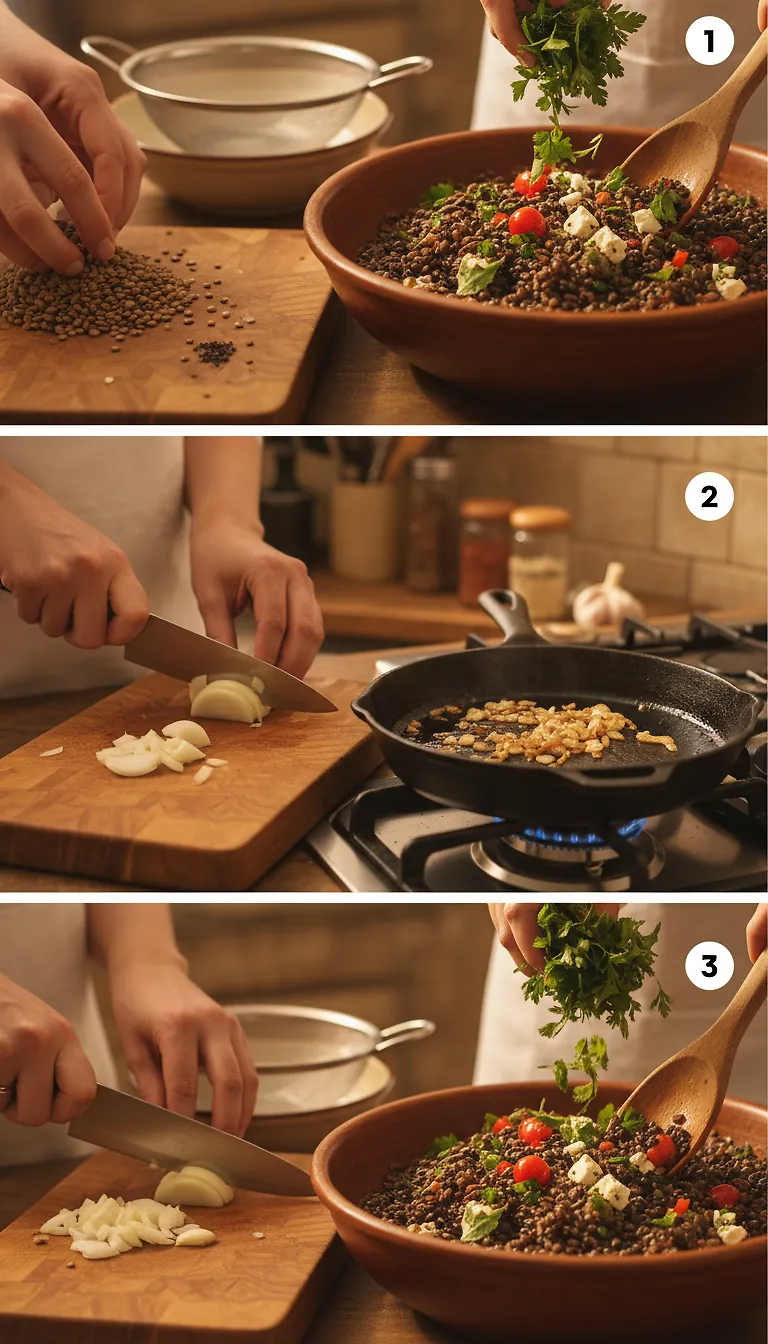 Step-by-Step High Heat Execution for Need-More-Fiber Lentil Salad
