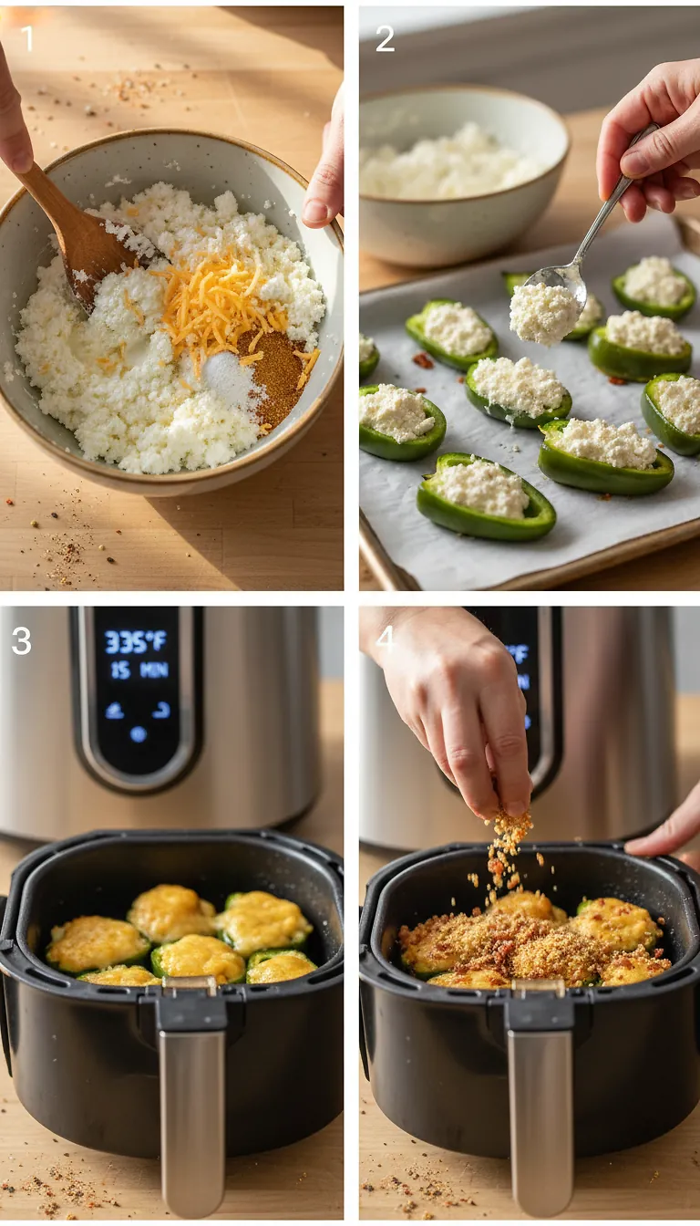 Step-by-Step High Heat Execution for High Protein Jalapeno Poppers