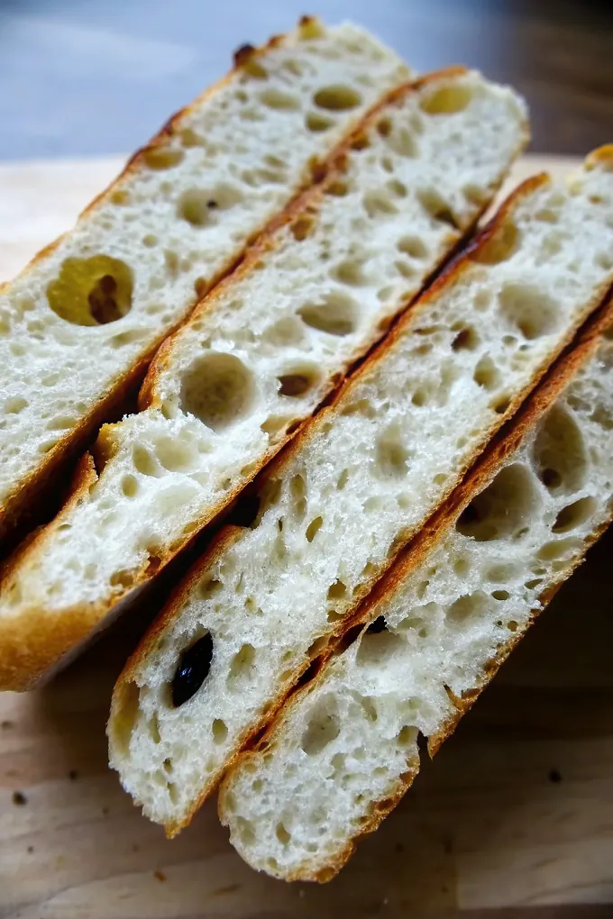 Perfectly seared Simple Sourdough Focaccia served professional style
