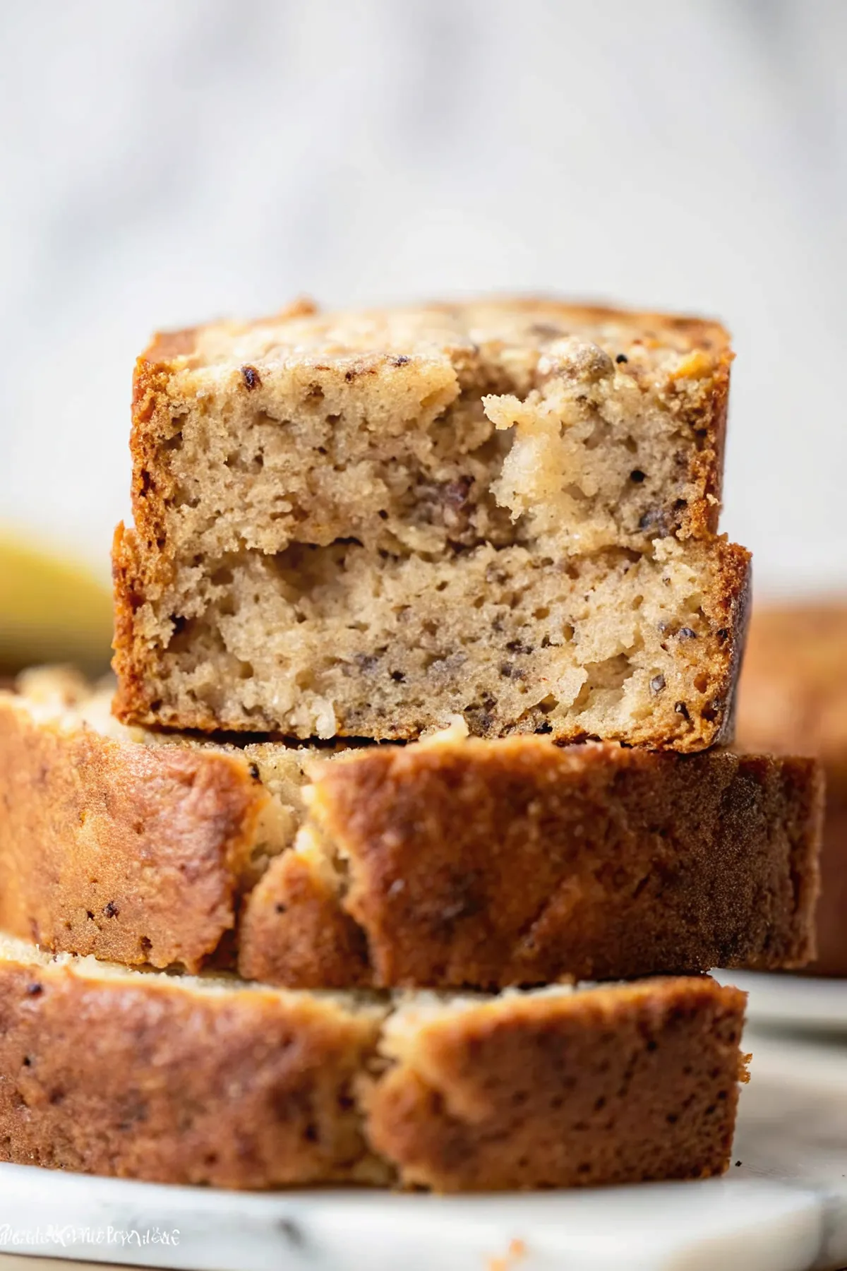 Perfectly seared Easy Banana Bread Recipe served professional style