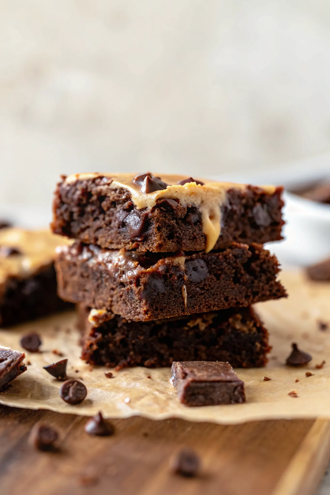 Perfectly seared Cottage Cheese Brownies served professional style