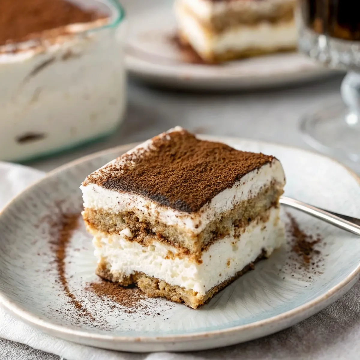 Perfectly seared Protein Tiramisu served professional style