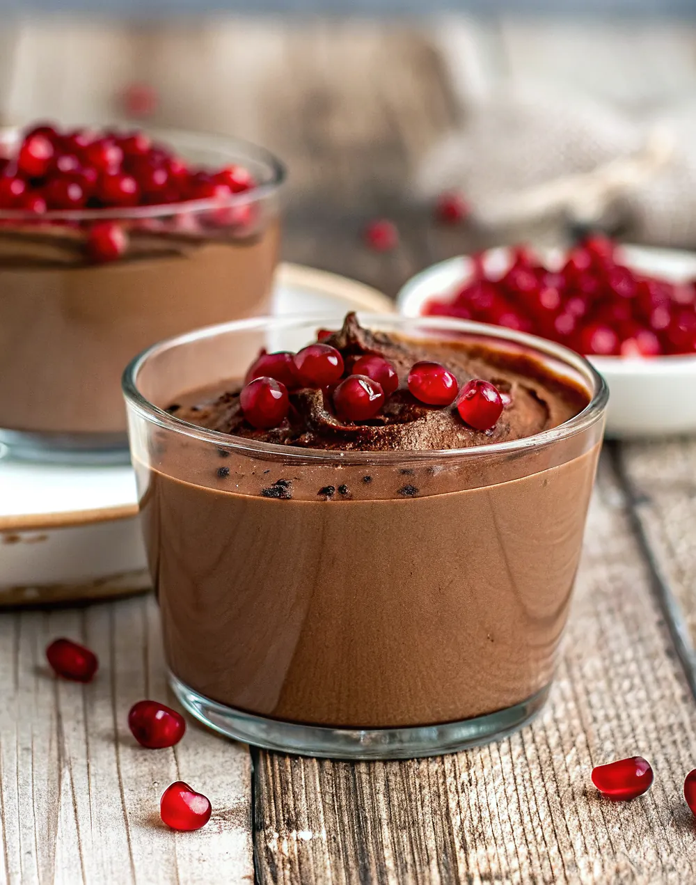 Perfectly seared Chocolate Cottage Cheese Pudding served professional style