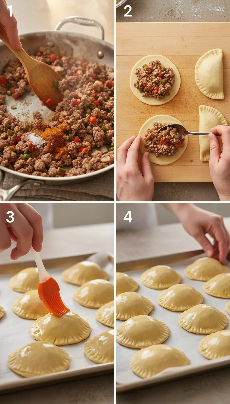 Step-by-Step High Heat Execution for Beef Empanadas