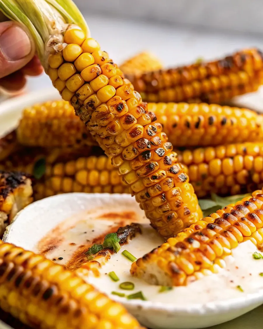 Perfectly seared Corn Ribs served professional style