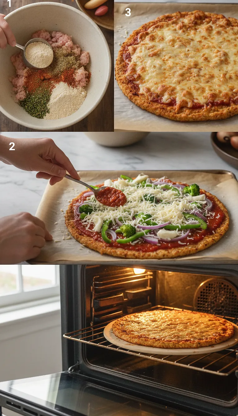 Step-by-Step High Heat Execution for High Protein Chicken Crust Pizza
