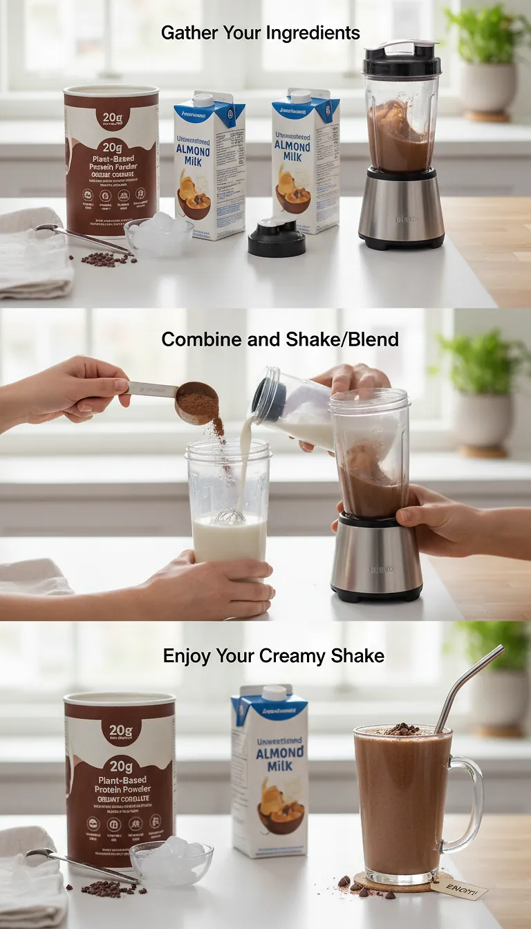 Step-by-Step High Heat Execution for 20g Plant-Based Protein Shake Creamy Chocolate
