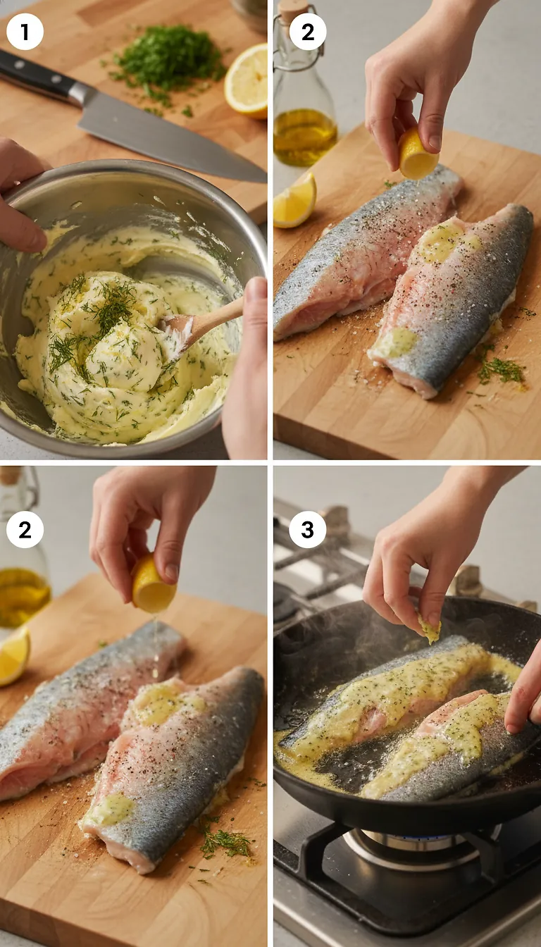 Step-by-Step High Heat Execution for Pan Seared Arctic Char with Lemon-Dill Butter