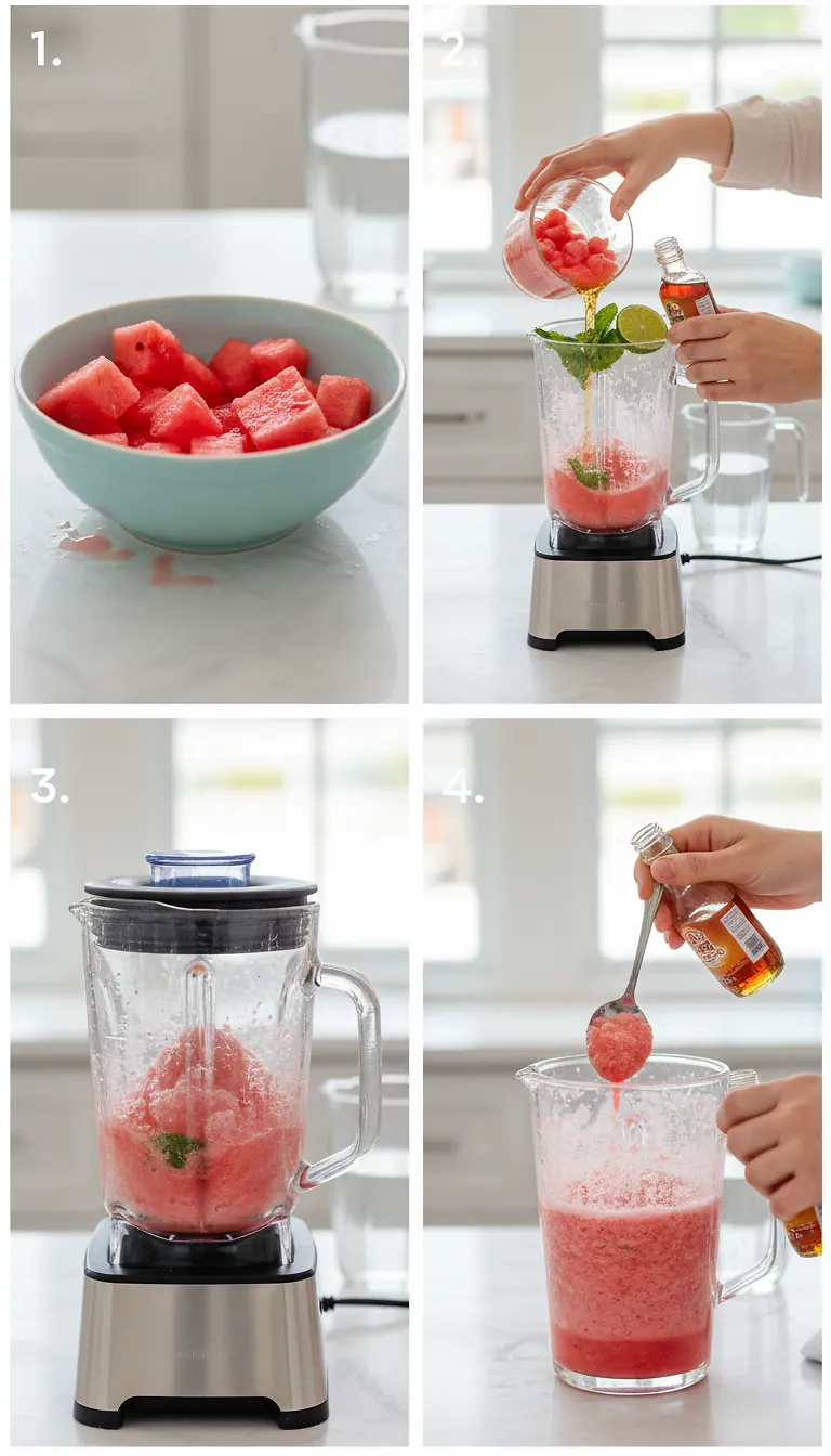 Step-by-Step High Heat Execution for Watermelon Slushie Recipe