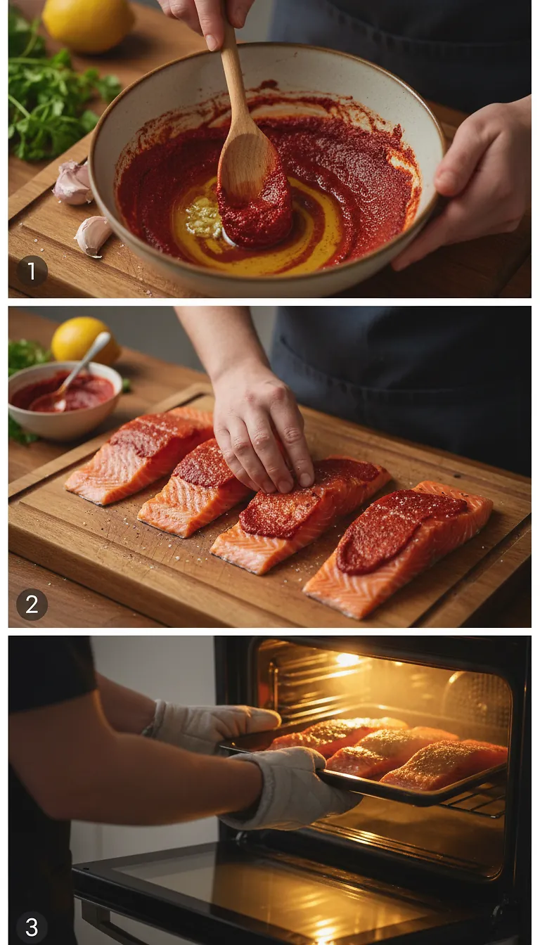 Step-by-Step High Heat Execution for Slow-Roasted Salmon With Harissa