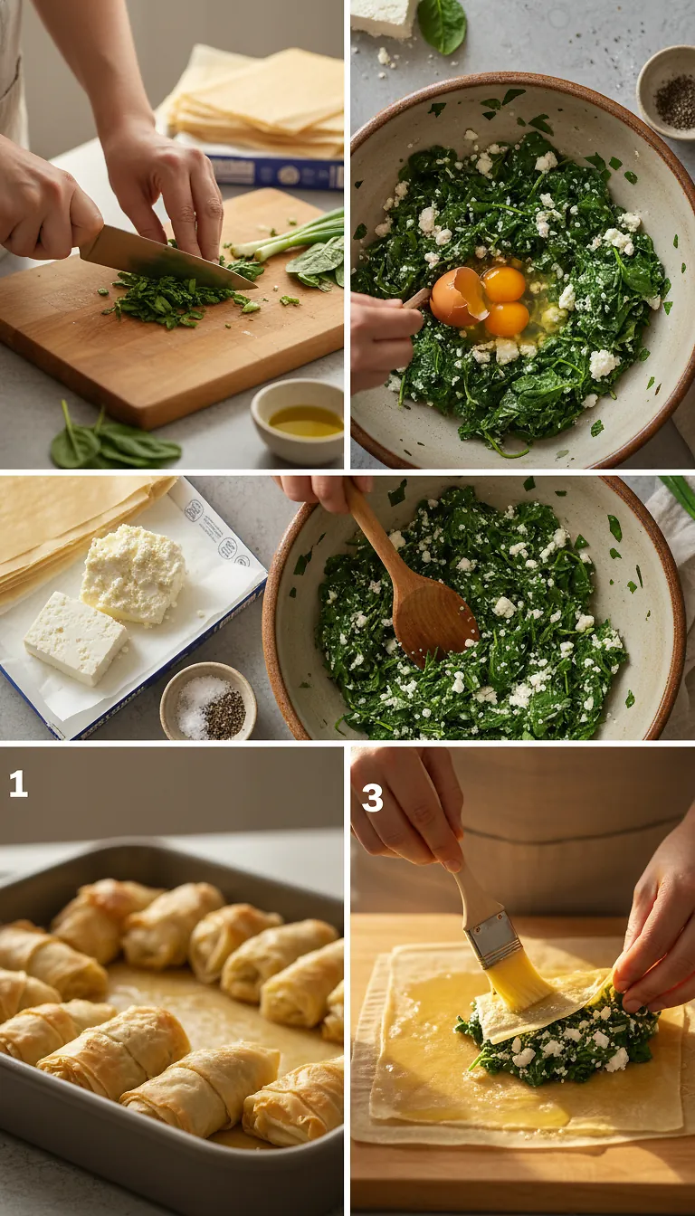 Step-by-Step High Heat Execution for Spanakopita
