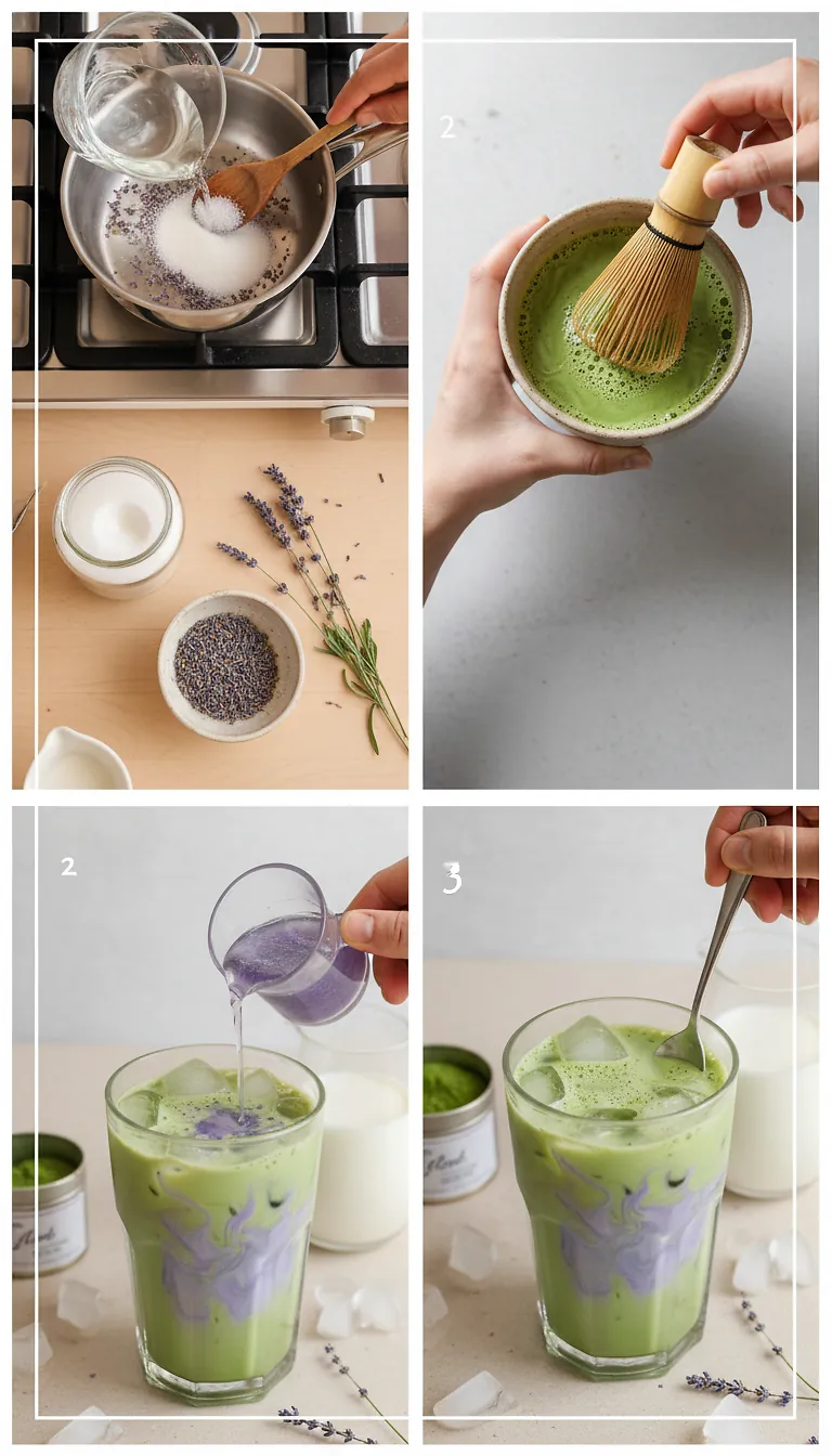 Step-by-Step High Heat Execution for Iced Lavender Matcha Latte