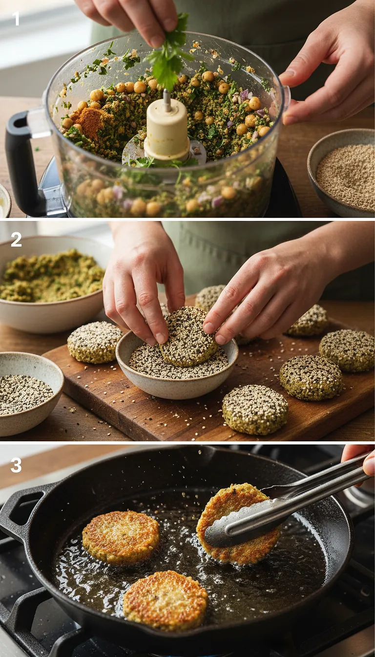 Step-by-Step High Heat Execution for Deconstructed Falafel Salad