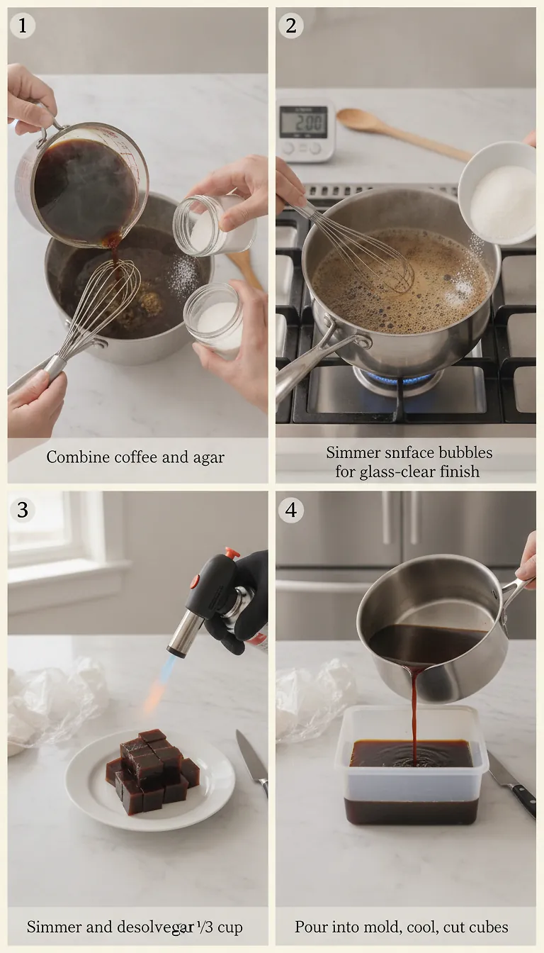 Step-by-Step High Heat Execution for Japanese Coffee Jelly